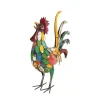 Recycled Iron Rooster Garden Sculpture