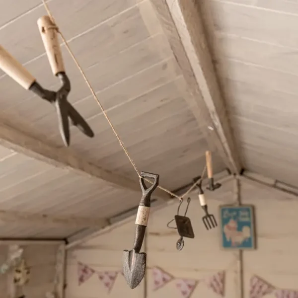 Decorative Handmade Garden Tool Garland - Rust