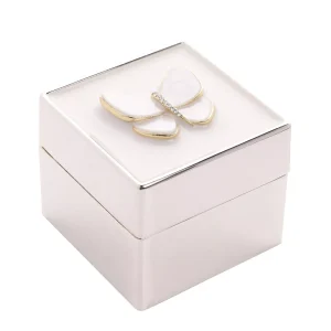 SOPHIA CLASSIC SILVER PLATED BUTTERFLY TRINKET BOX