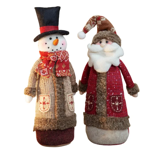 SANTA & SNOWMAN FABRIC ORNAMENT - Image 2