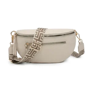 Canvas Strap Sling Chest Bag with Zip Top Sections