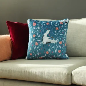 Georgiana Botanical Cushion Slate - Blue