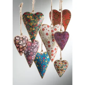 Large Floral Design Metal Hanging Heart