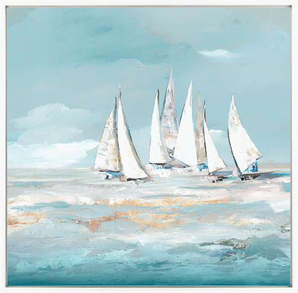 Clash Light Blue Framed Art by artist Lera - Image 2