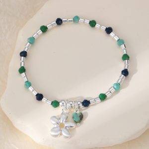 Emerald  shaded Elasticated Bracelet