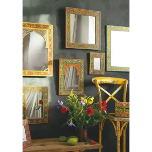 Hand Painted Wooden Wall Mirror