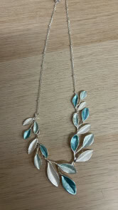 Blue /silver Leaf Necklace