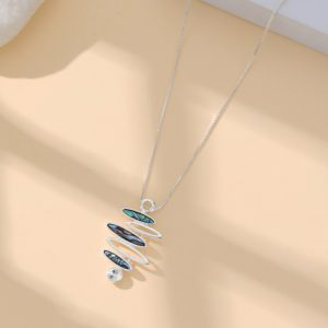 Indigo Layer Necklace with Crystal
