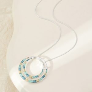 Grace Aqua Spiral Necklace