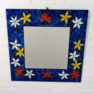 Square Flower Mosaic Mirror- 30cm