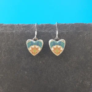 Heart Shaped Ceramic Earrings