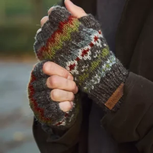 Mens Westport Fingerless Gloves Earth