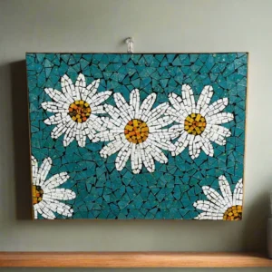 Medium Rectangle Flower Mosaic Wall Hanging