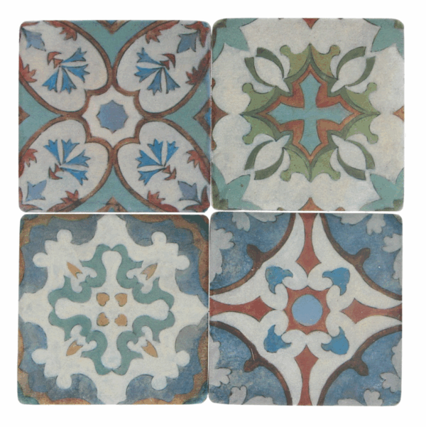 Resin Coaster 10cm - Period Mosaic Design