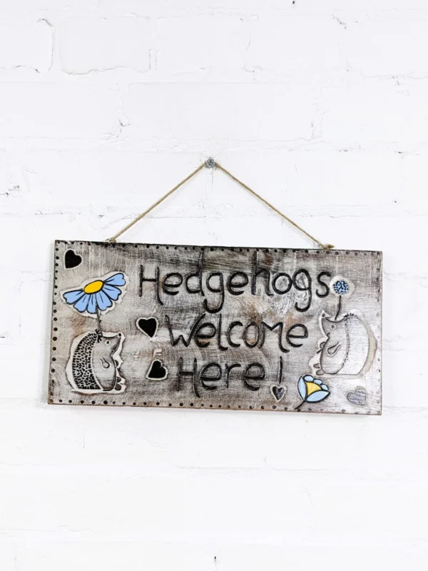 Hedgehogs Welcome Wall Plaque