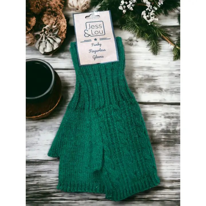 Cosy Fingerless Cable Knit Gloves – Warm & Stylish