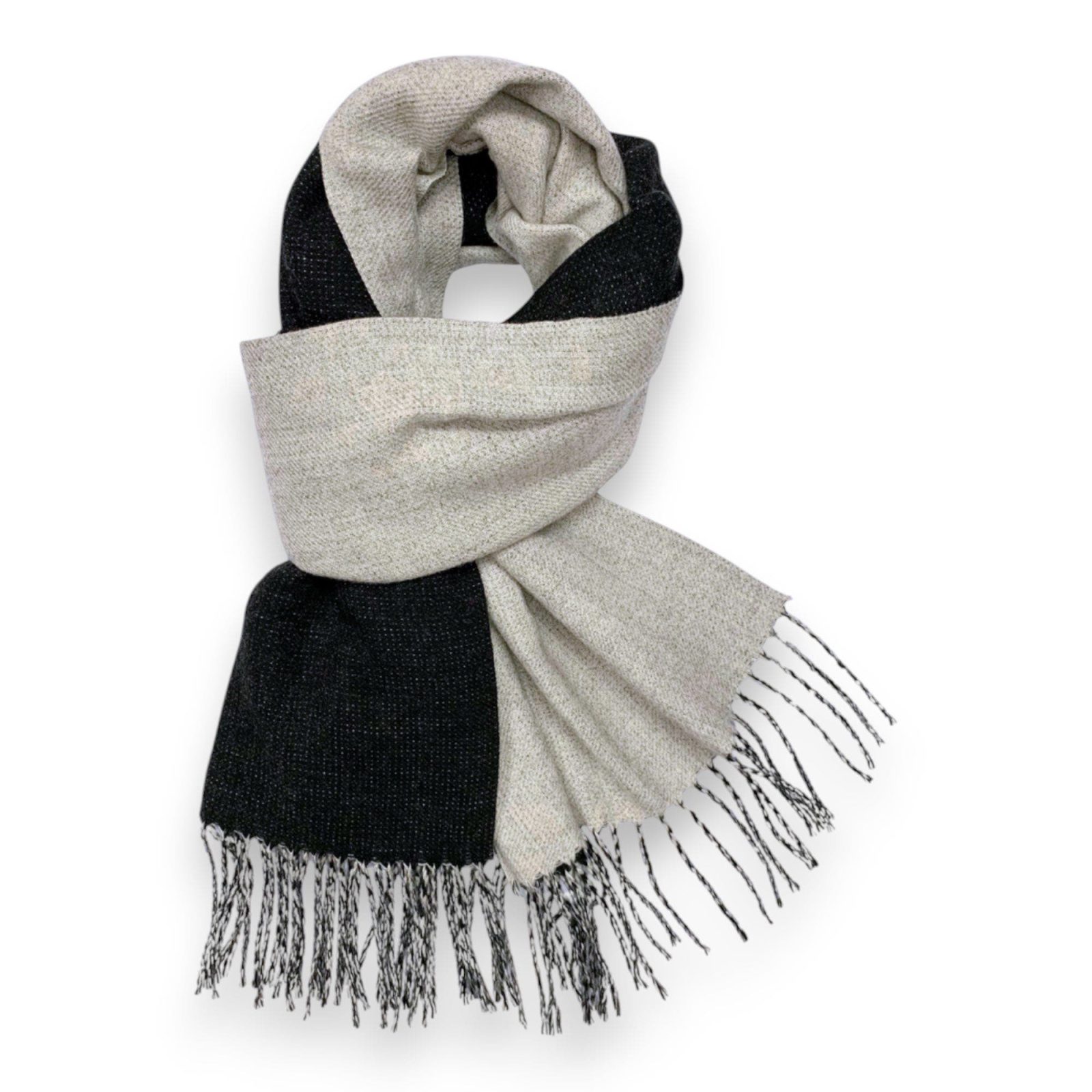 Premium Two-Tone Cashmere Blend Winter Scarf - Image 12
