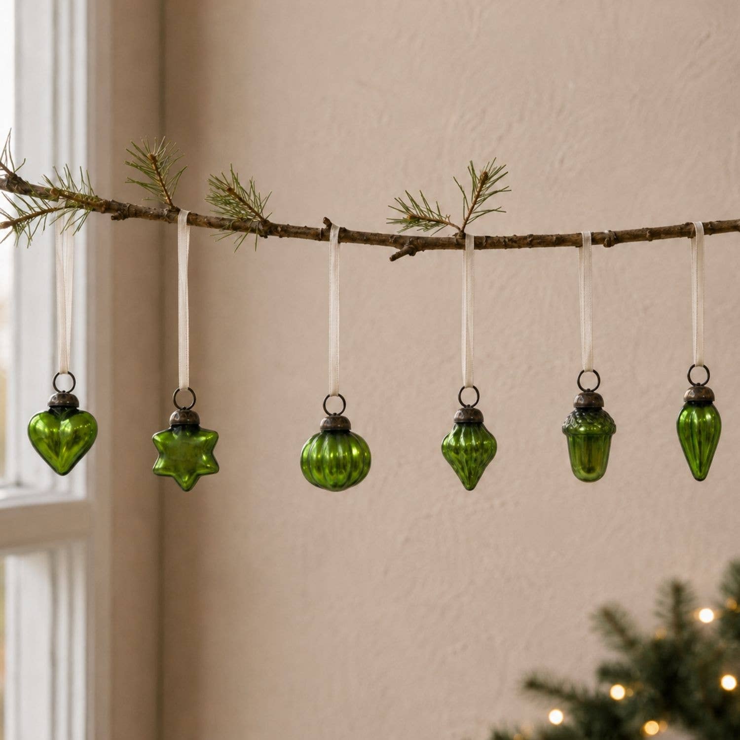 Lime Green 1" Mouth-Blown Glass Baubles (Bag of 12) - Image 4