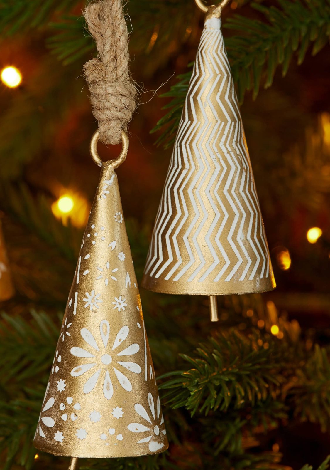 Textured Whitewash Bell Decoration - Image 2