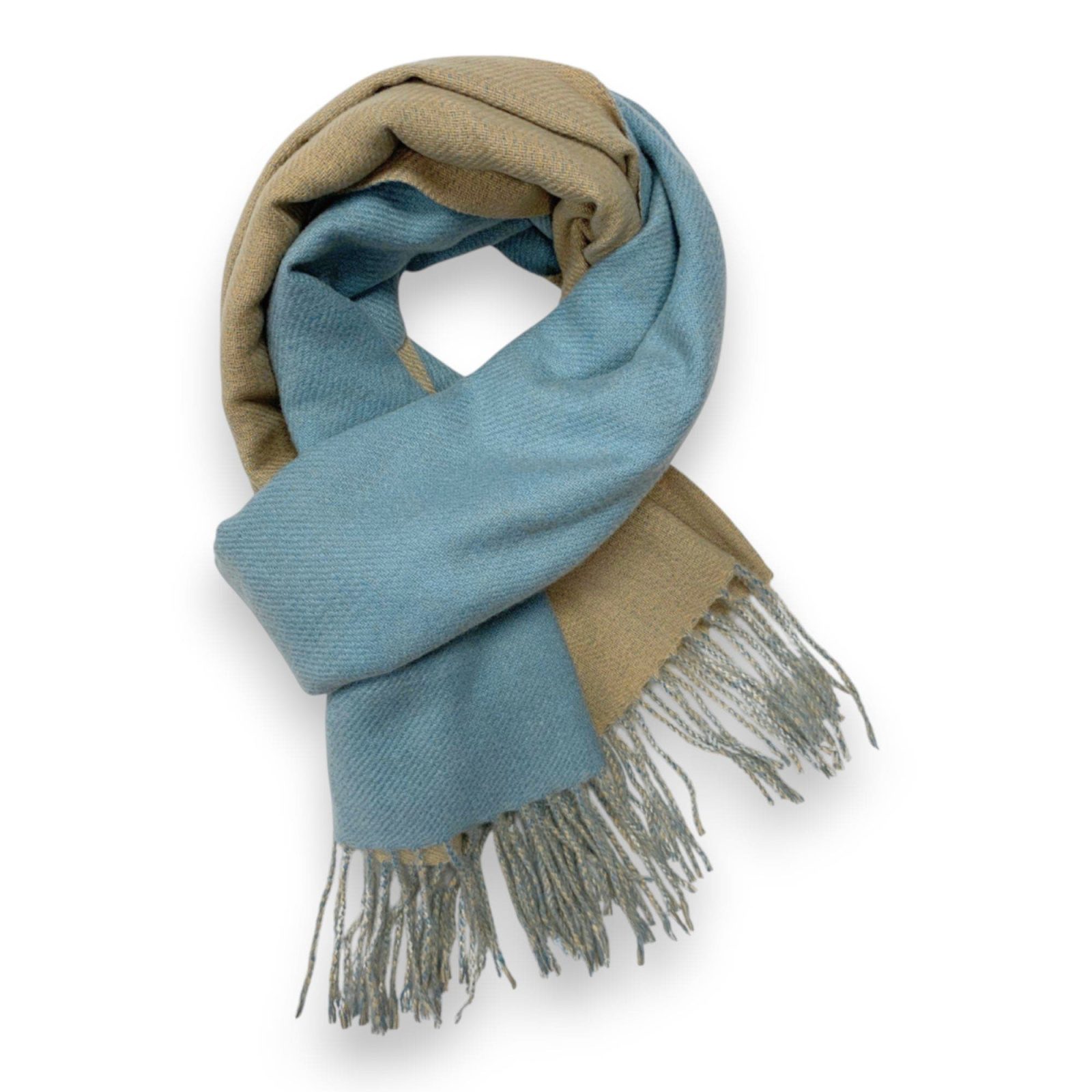 Premium Two-Tone Cashmere Blend Winter Scarf - Image 10