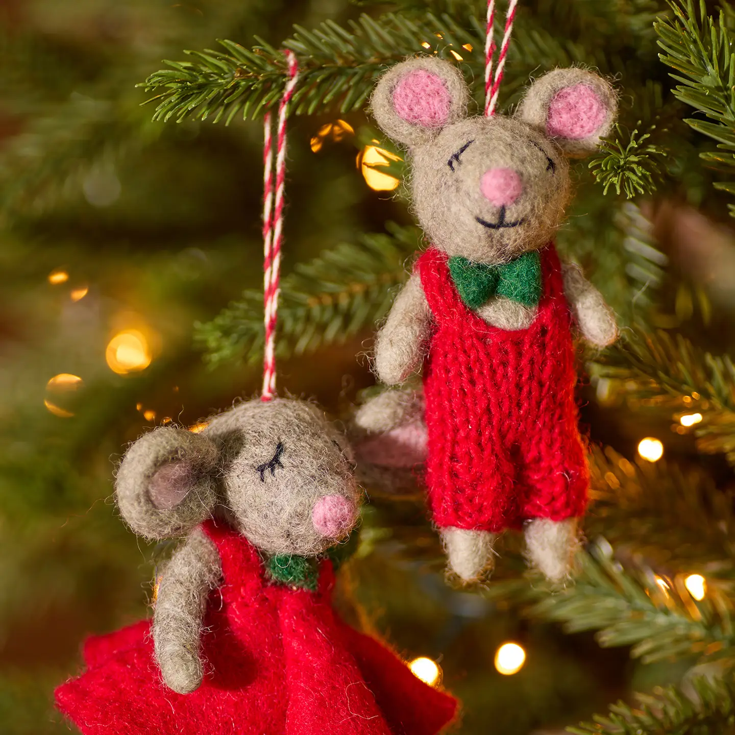 Felt Christmas Mice Decorations